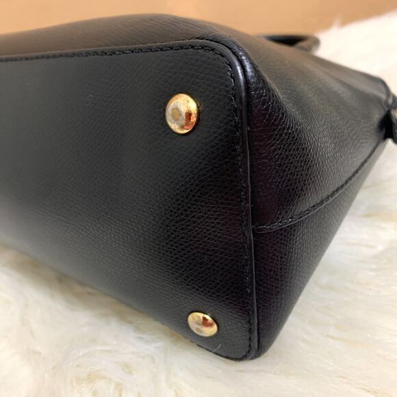 MICHAEL KORS Black Crossgrain Leather CINDY Slim Dome Satchel - Picture 13 of 15